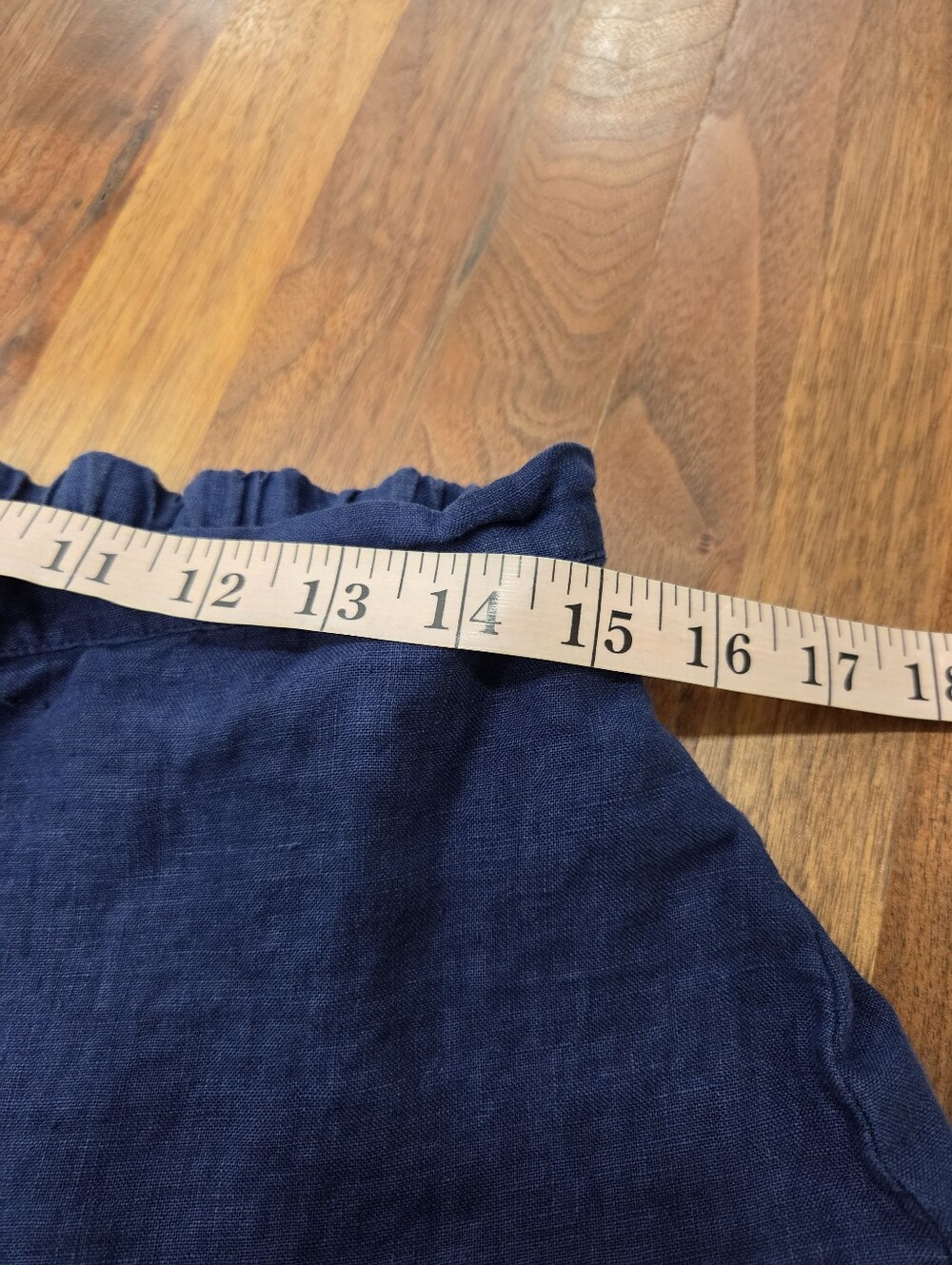 bryn Walker Navy Wide-Leg Linen Pants Made In USA  Elastic Waist - Picture 7 of 10